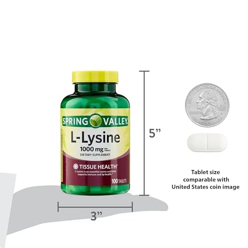 Close-up of L-Lysine 1000mg tablet for easy swallowing.