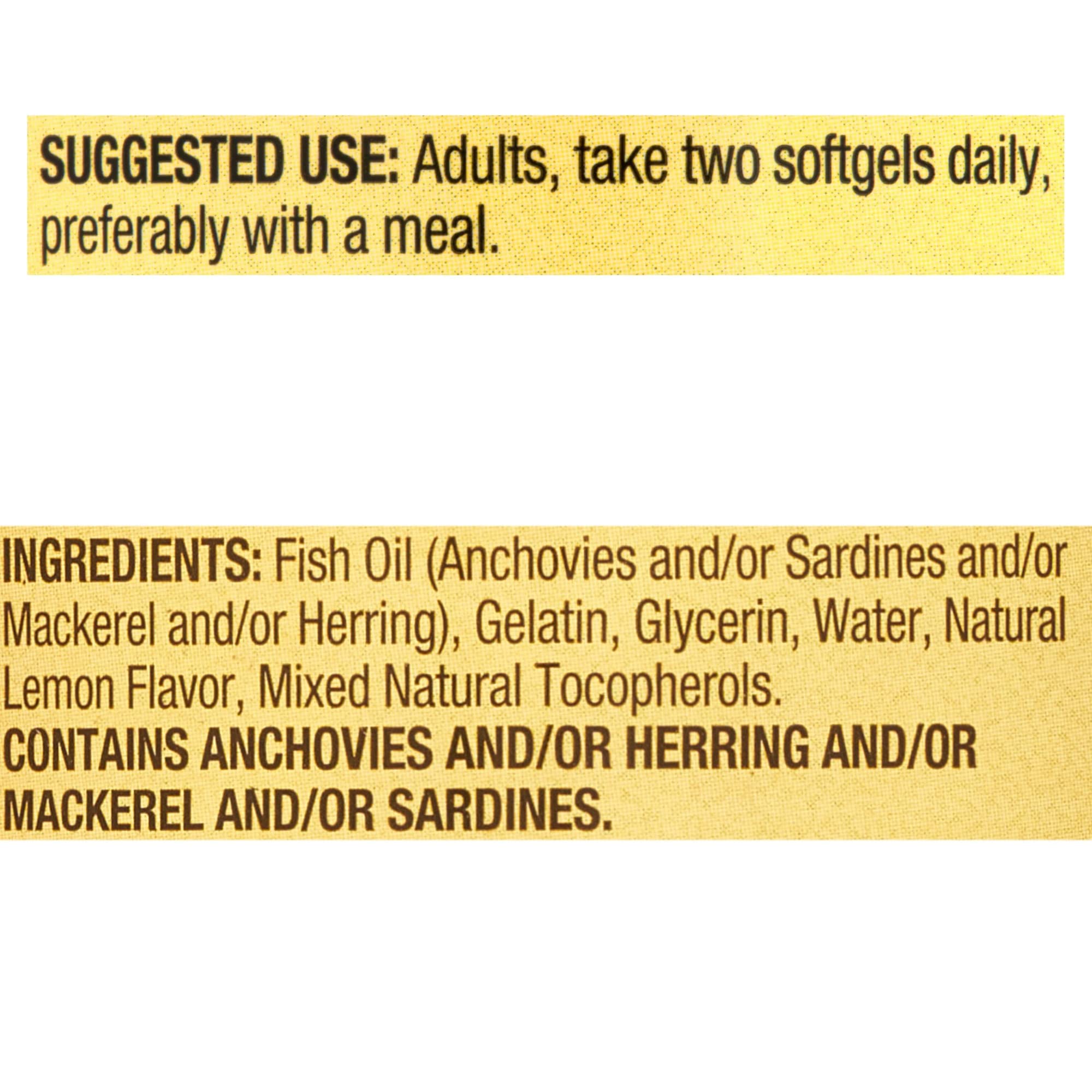 LUAL Omega-3 Mini label shows 1000 mg per serving