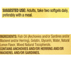 LUAL Omega-3 Mini label shows 1000 mg per serving