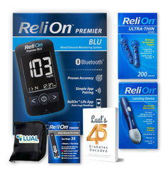 LUAL Premier BLU glucose monitor front view for accurate, on-the-go glucose tracking