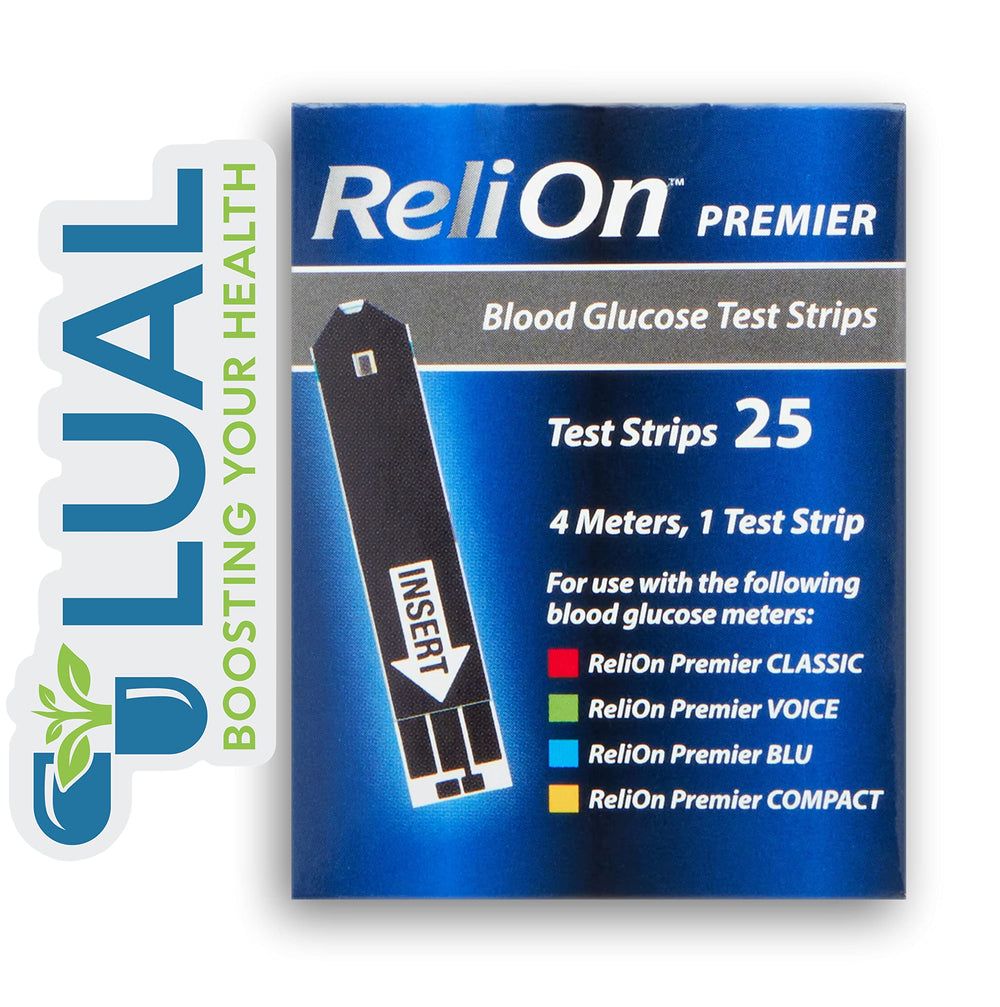LUAL Premier BLU 25 test strips for reliable fingerstick testing