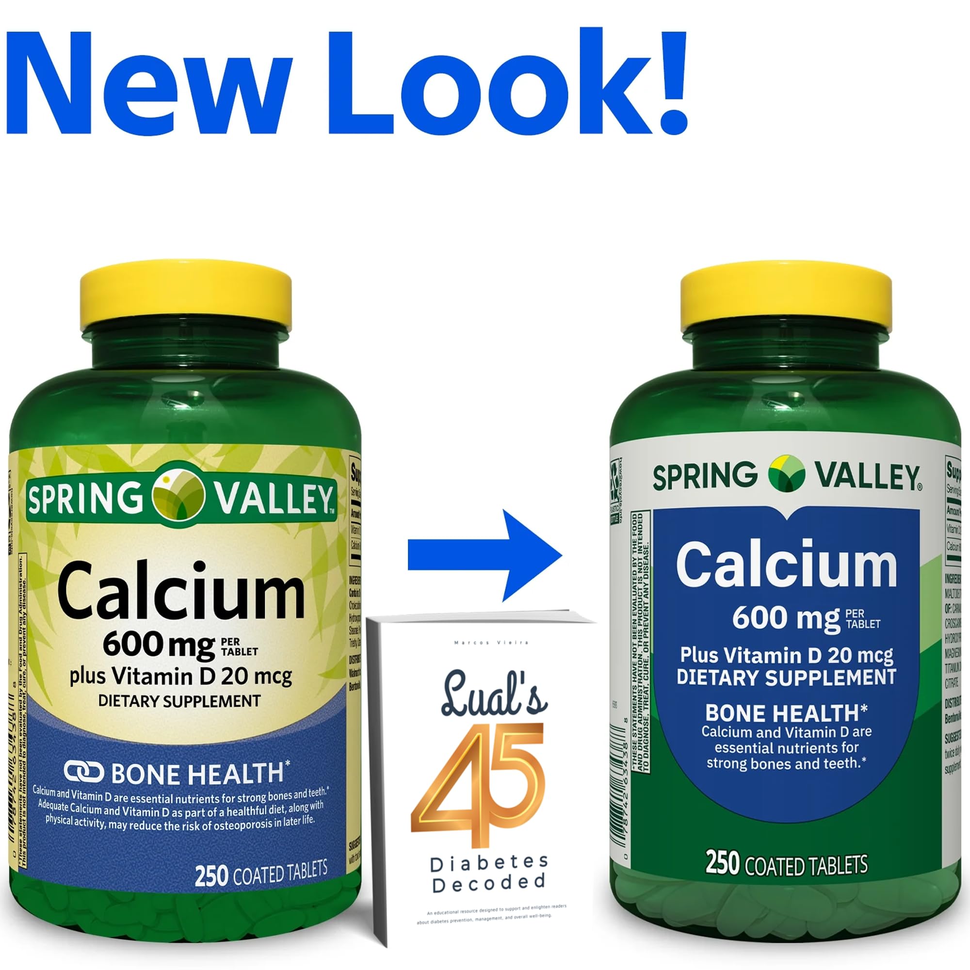 LUAL Calcium D3 tablets close-up highlighting daily dose and easy-to-swallow coating.