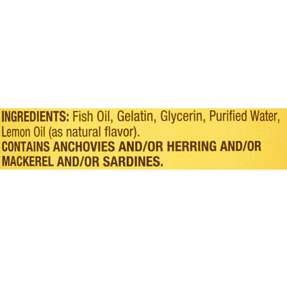 Spring Valley Omega-3 packaging front highlights natural ingredients and purity.