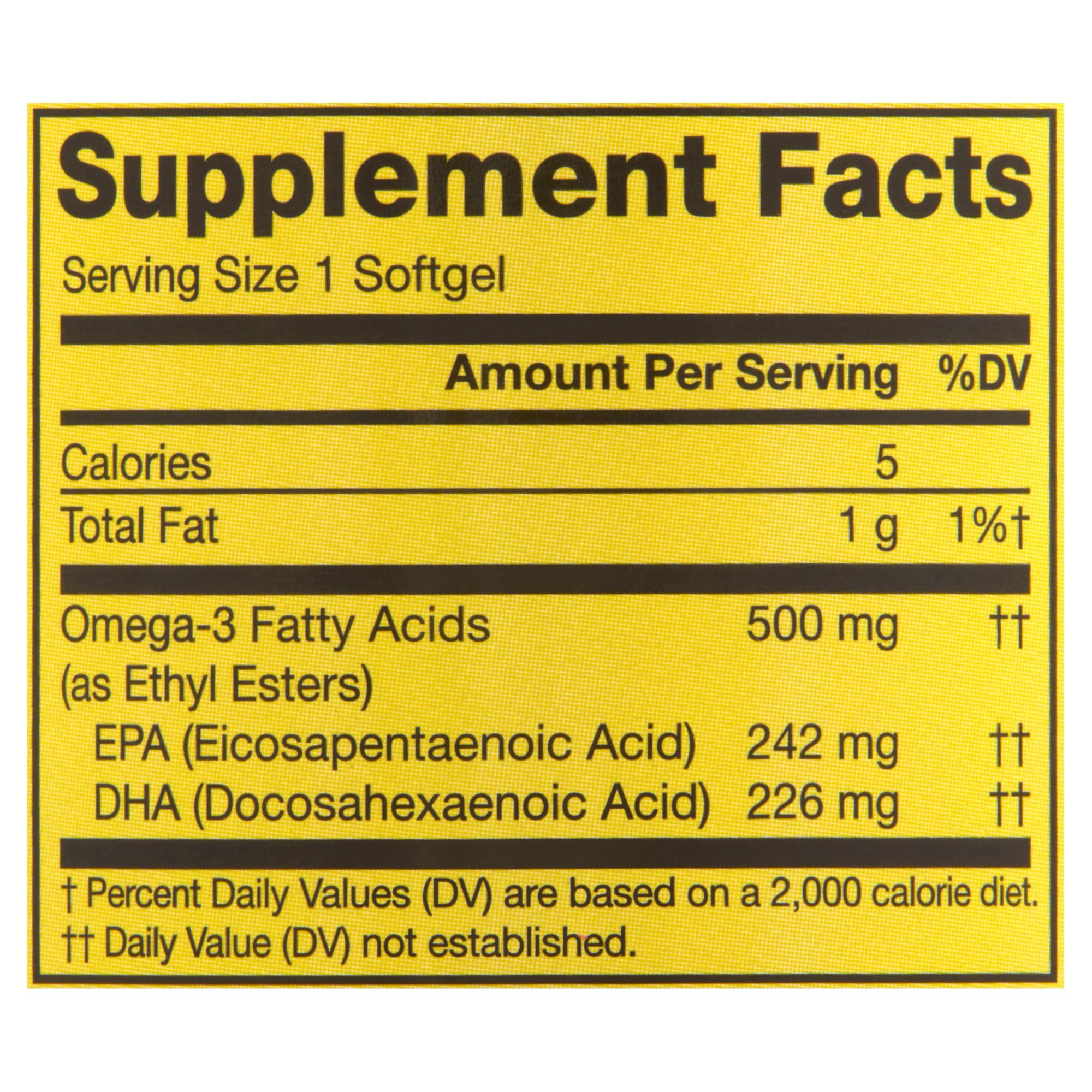 Spring Valley Omega-3 pour bottle demonstrates convenient daily dosage.