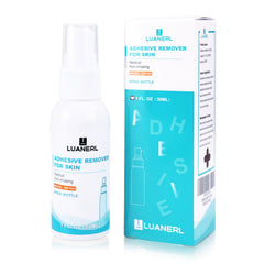 Luanerl adhesive remover spray on skin enables gentle, residue-free removal.