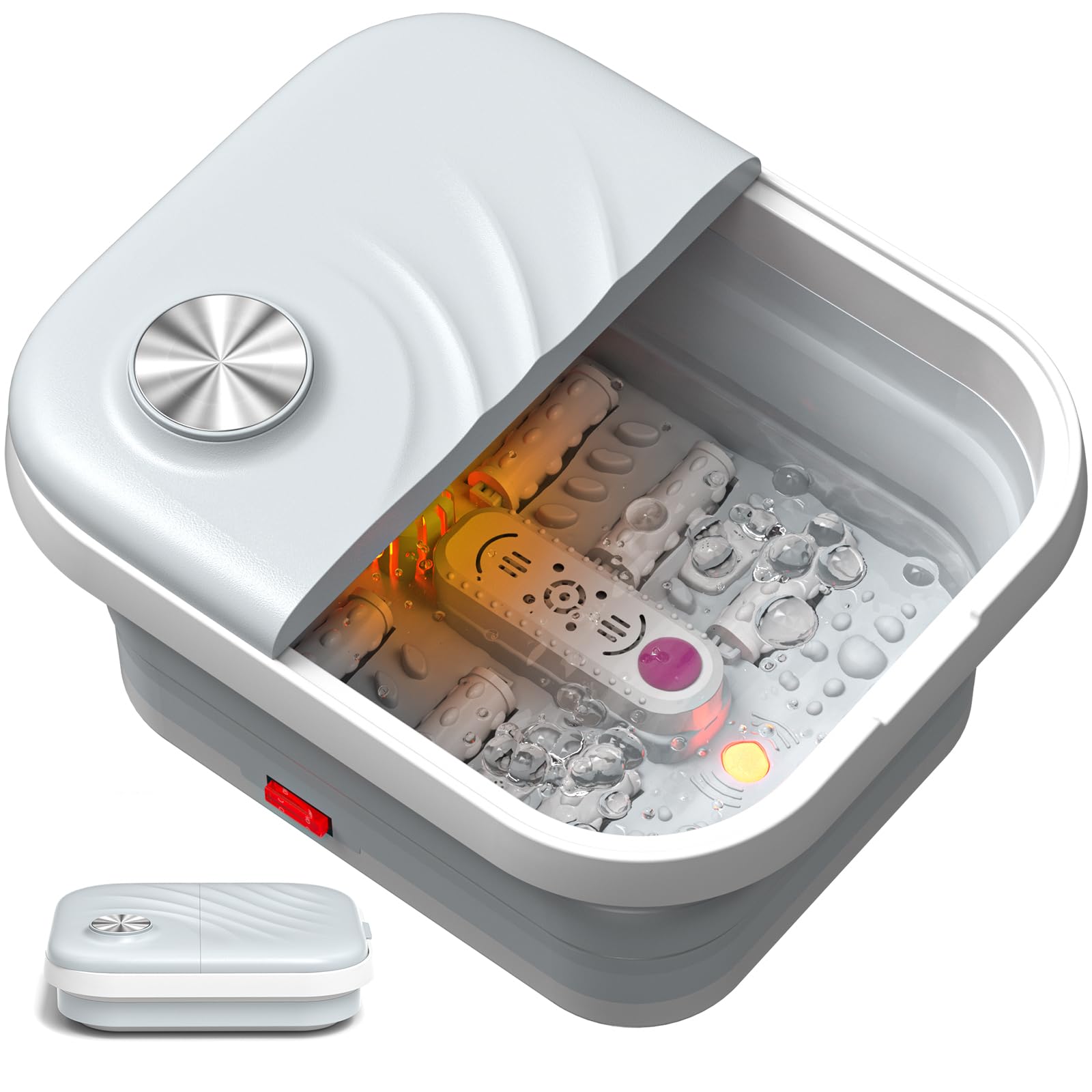 LUBBYGIM collapsible foot spa folded for compact storage and quick setup.
