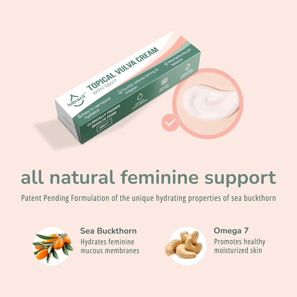 Lubracil Packaging emphasizes vegan, cruelty-free feminine care.