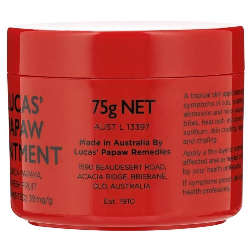 Lucas Papaw Ointment used on hands and heels for hydration and protection.