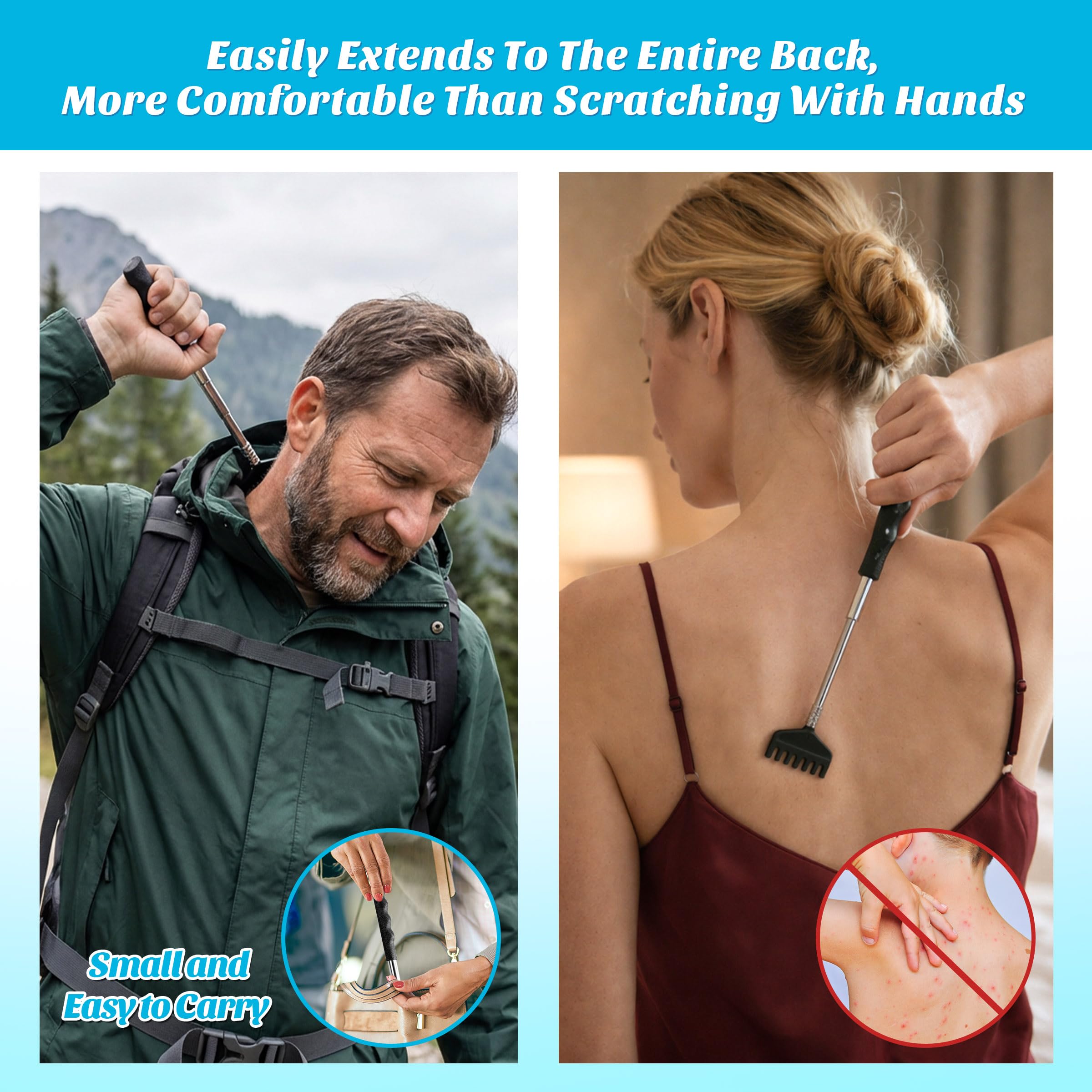 lucdnc back scratcher compact and retractable for travel
