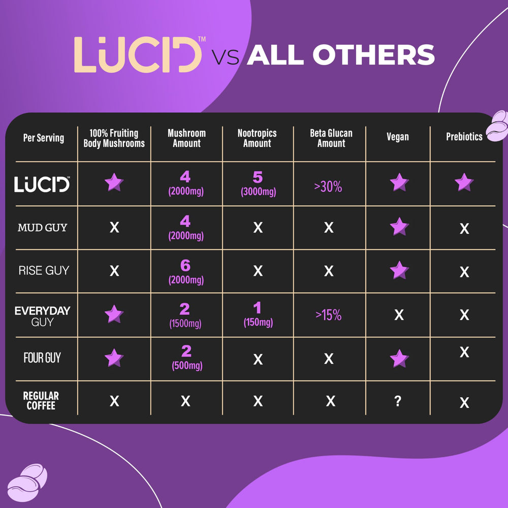 Lucid instant-mix sachet being stirred highlights quick prep.