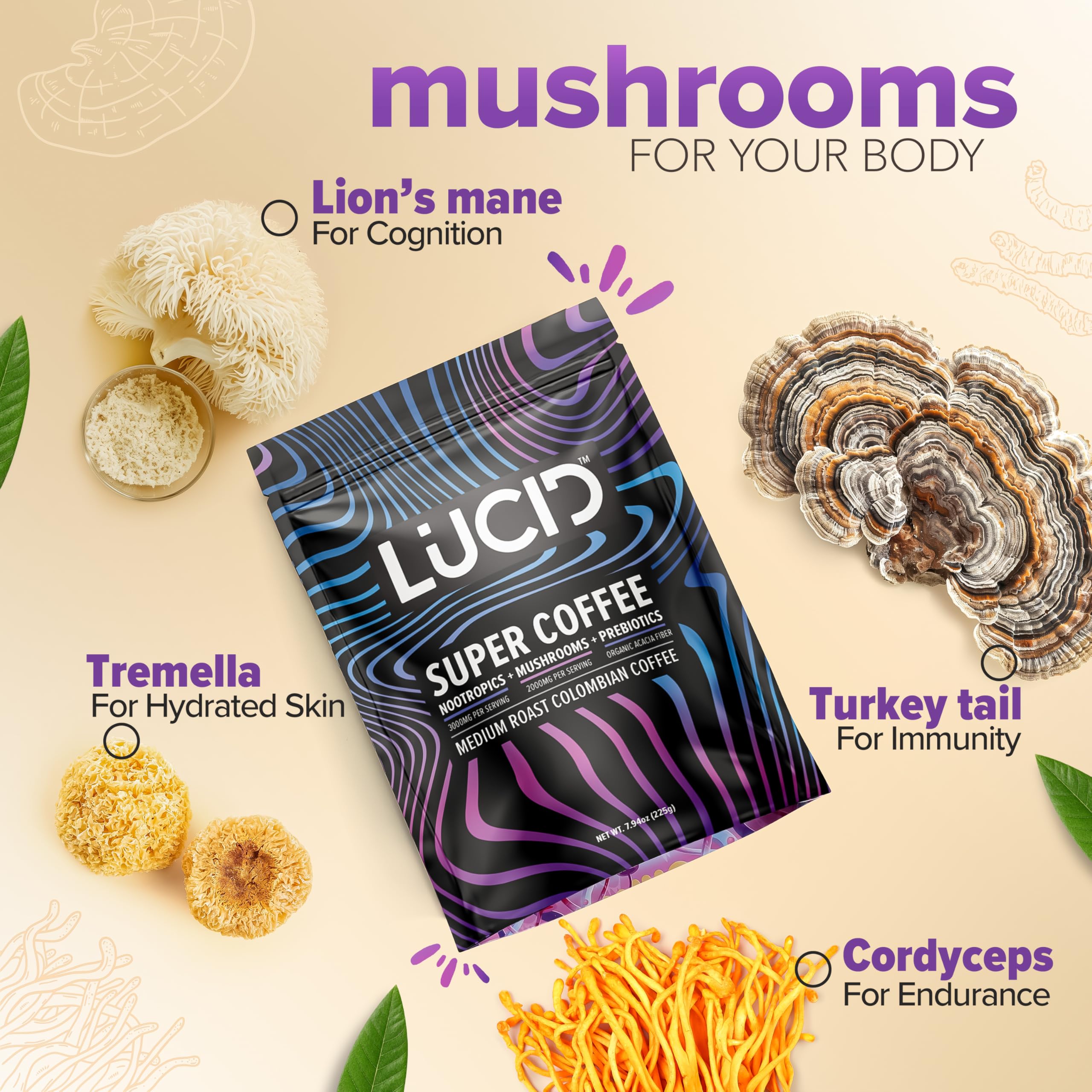 Lucid Tremella foam suggests a smooth texture and mood lift.