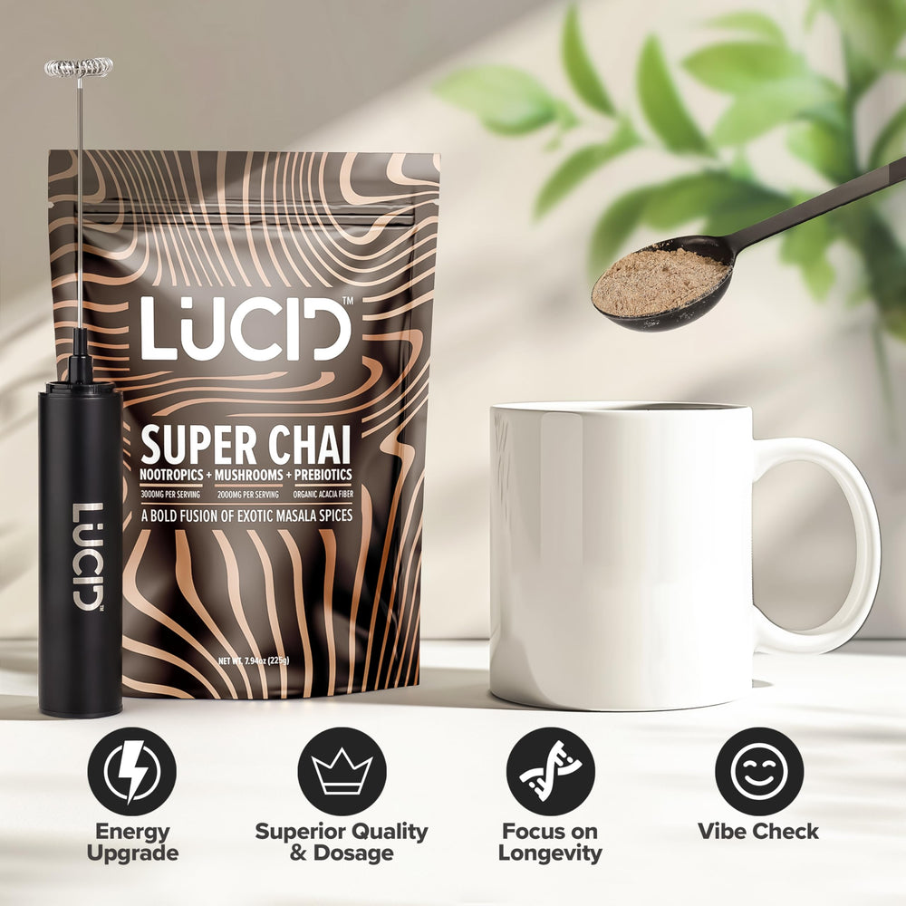 Lucid Superfood Mushroom Chai L-theanine calm morning