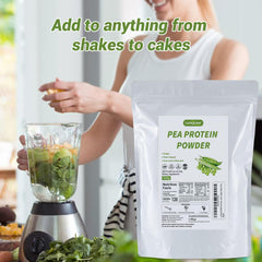 Luckycare unflavored pea protein powder mixes easily into smoothies