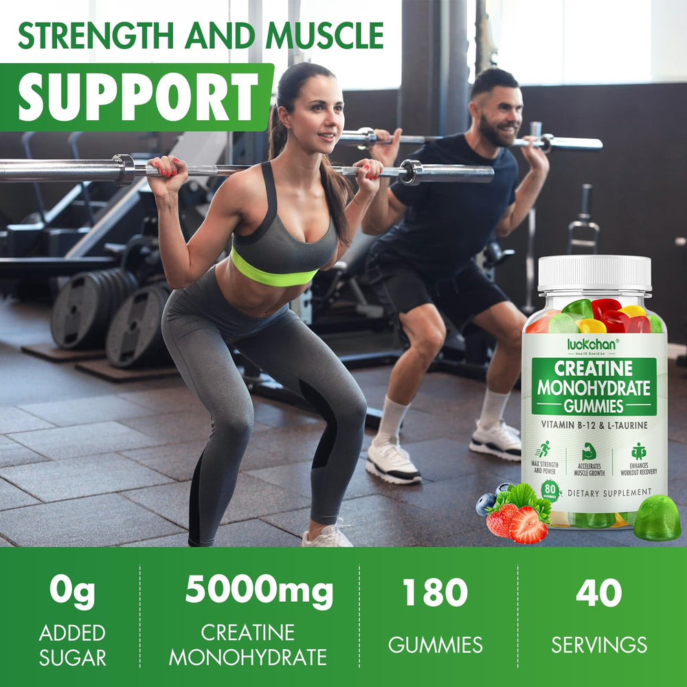 LUCKCHAN ingredients panel emphasizes BCAAs, L-Carnitine, and Taurine benefits.