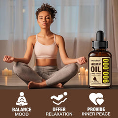 LUCKCHAN hemp oil dropper poised for measured servings in a calming routine.