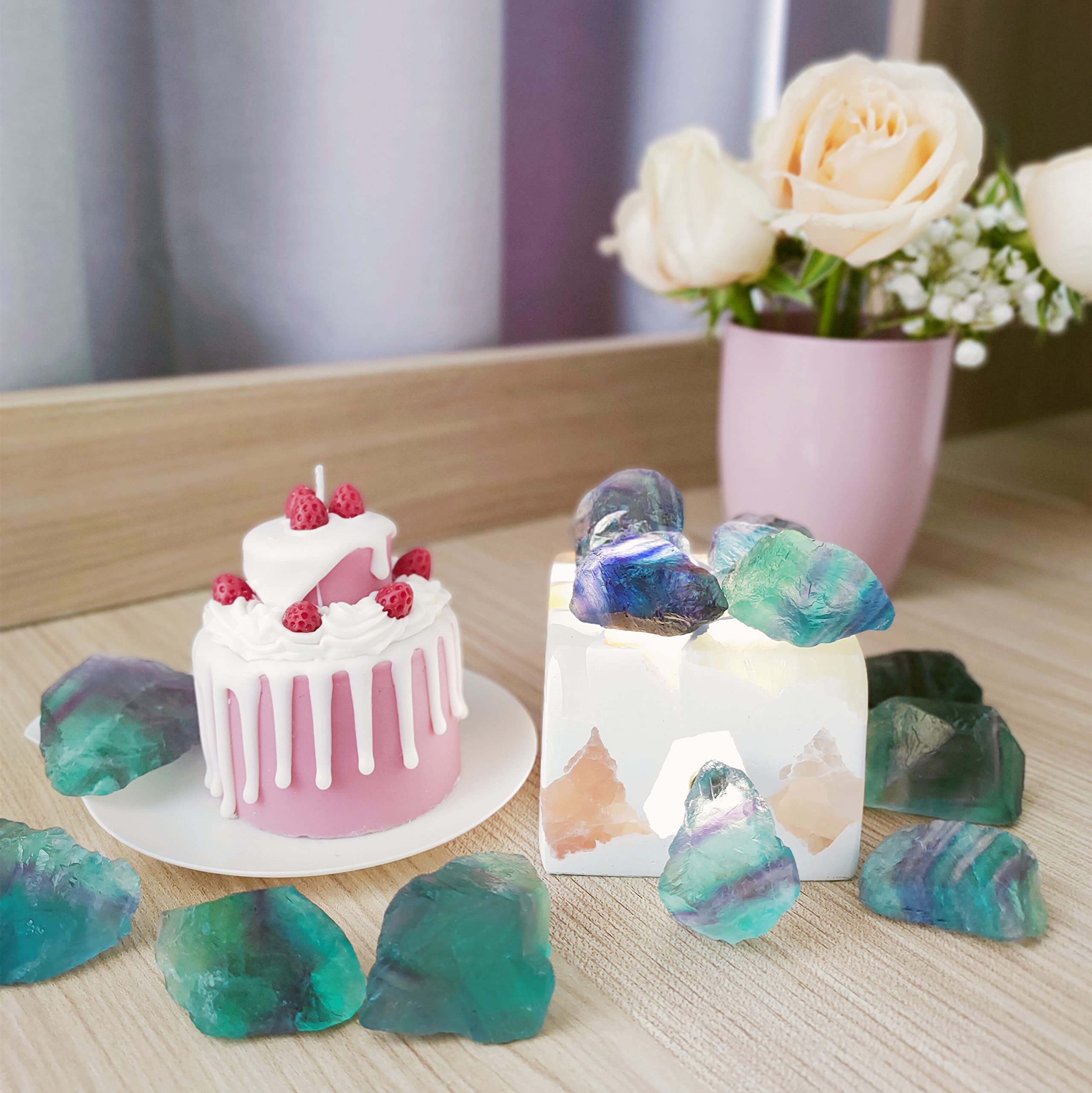 Luckeeper raw fluorite bulk stones ideal for tumbling and home crafts