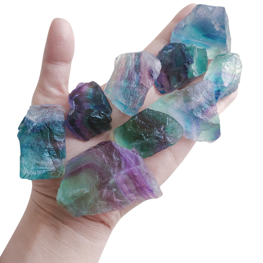 Luckeeper rainbow fluorite rough crystal for meditation and focus