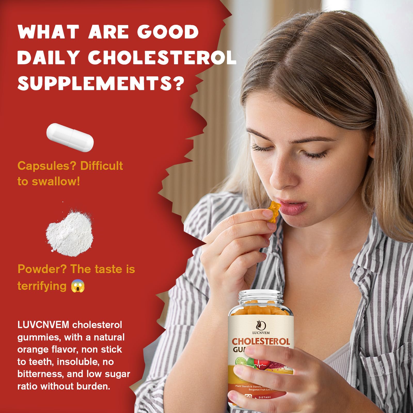 LUCNVEM bottle with gummies on a kitchen counter for easy daily use