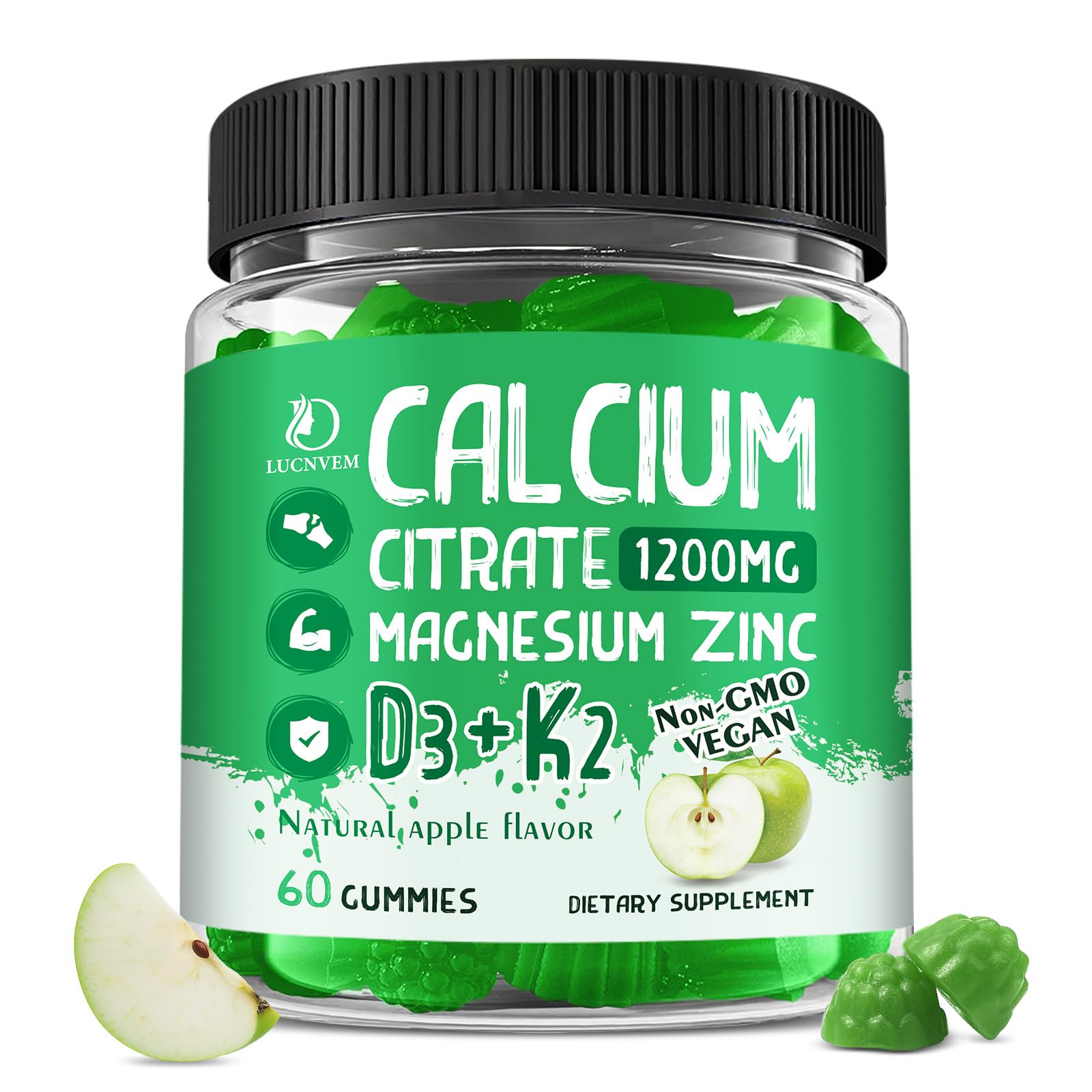LUCNVEM calcium citrate gummies bottle for convenient daily bone support