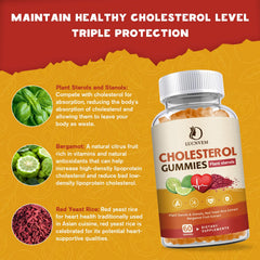 Close-up of LUCNVEM gummies label showing ingredients for heart-friendly choices