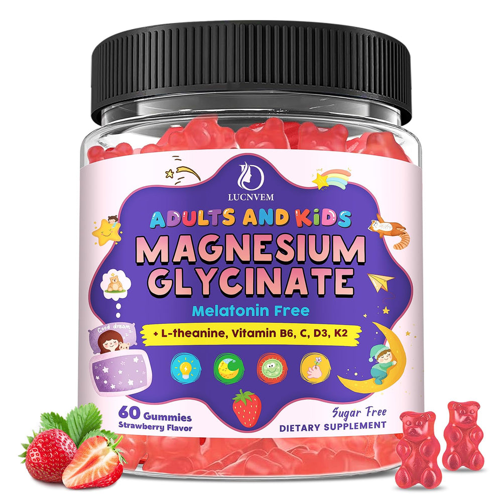 LUCNVEM magnesium glycinate gummies for kids 4 plus calming bedtime routine