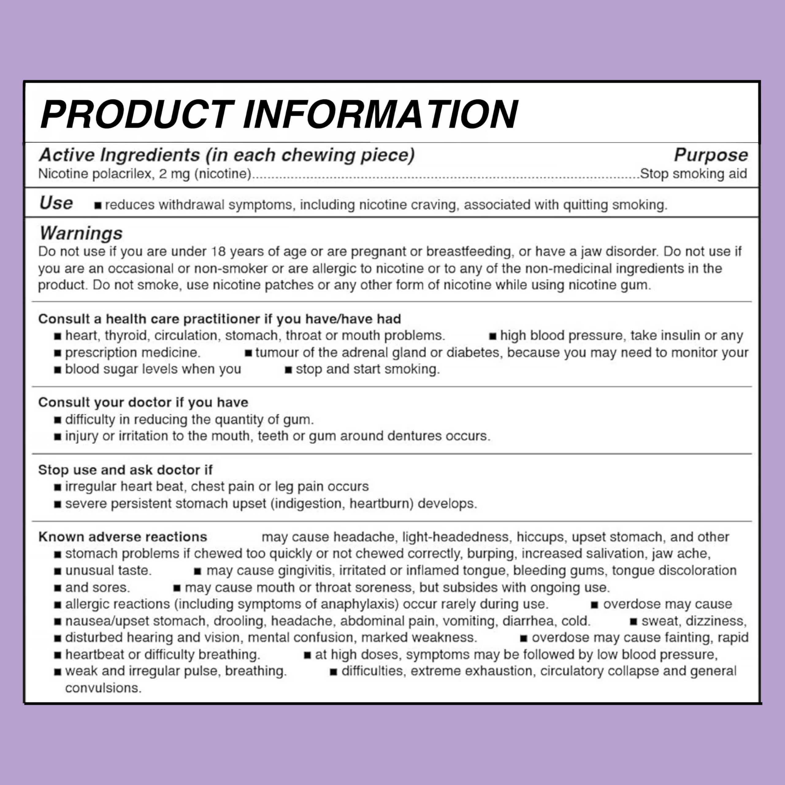LUCY Nicotine Gum 2mg Berry Citrus multipack display signals cost-effective quit aid.