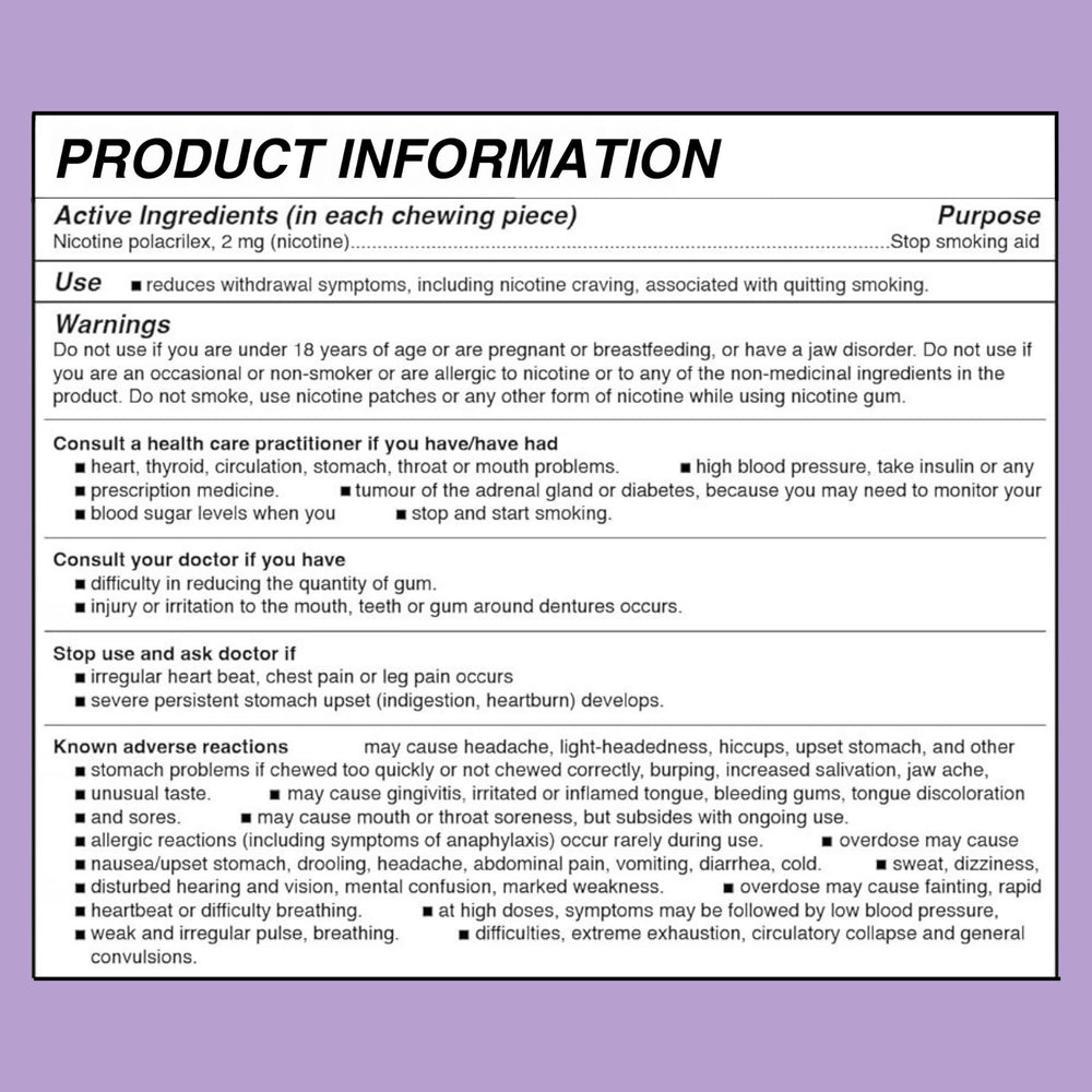 LUCY Nicotine Gum 2mg Berry Citrus multipack display signals cost-effective quit aid.