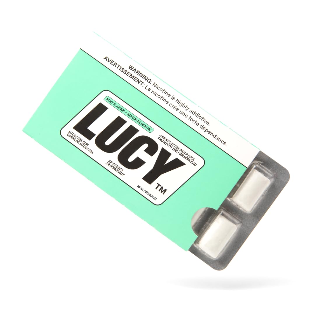 LUCY 4 mg mint gum packaging for on-the-go craving support