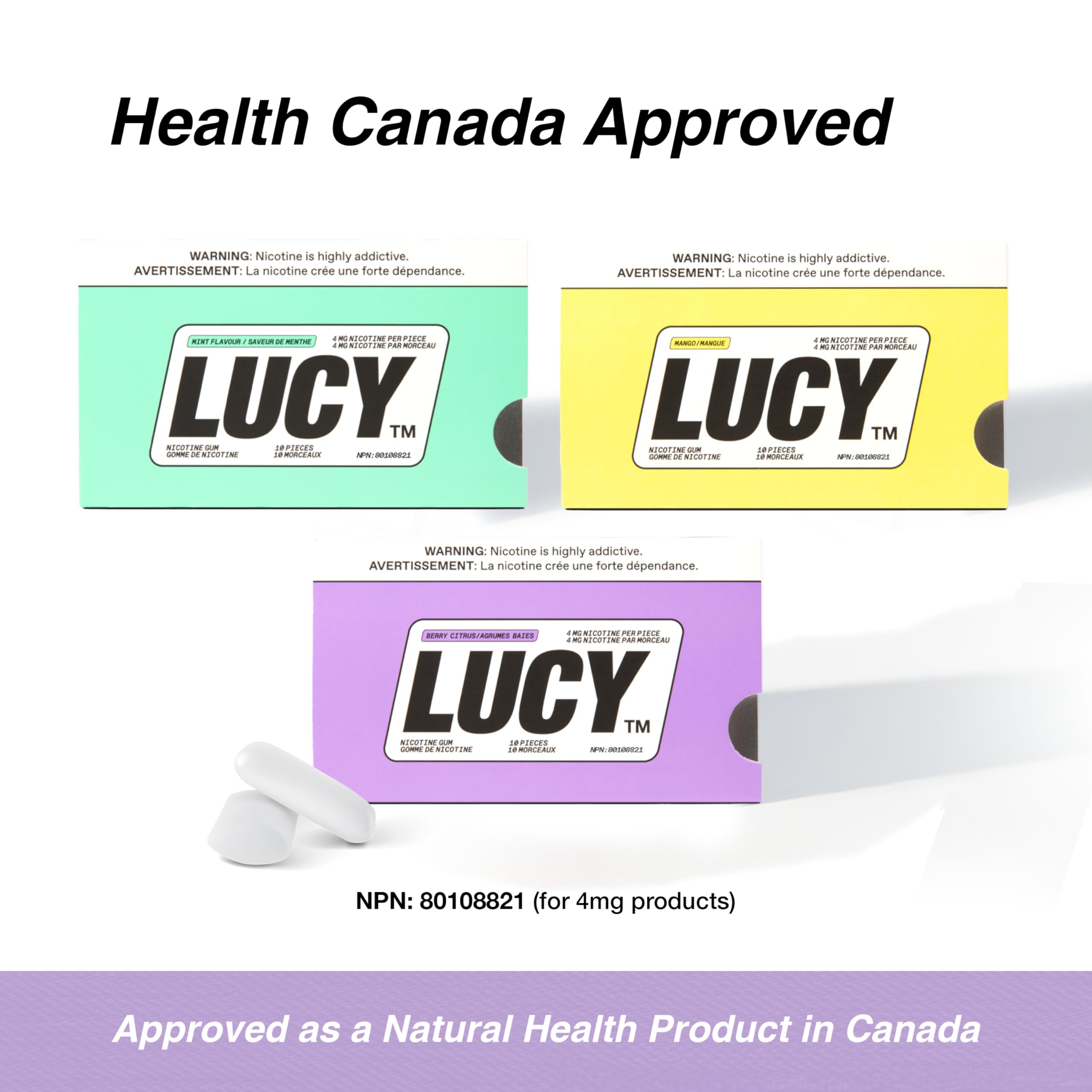 Lucy 4mg gum sleek design for quick cravings