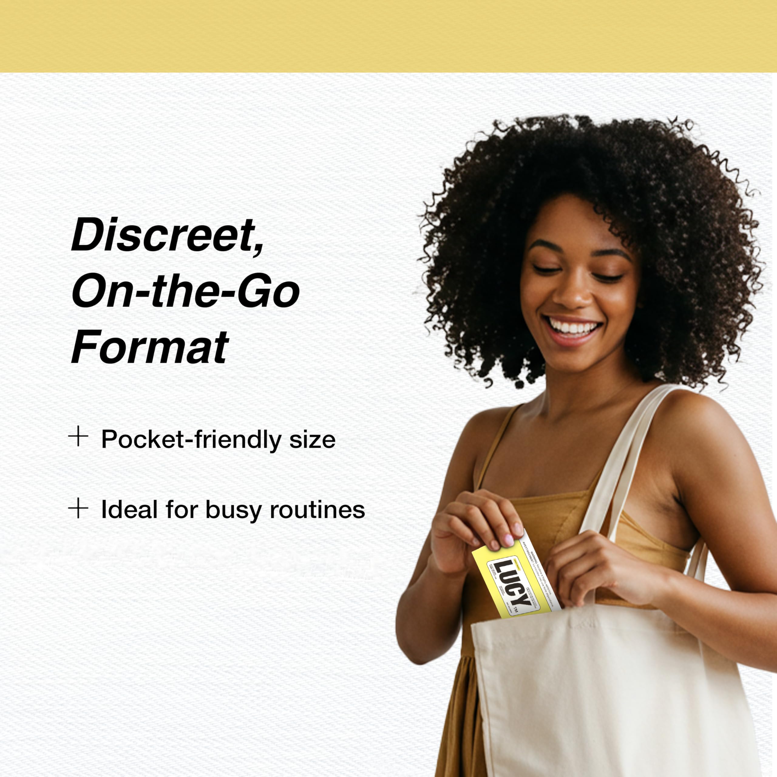 Lucy 4mg gum travel-ready pack for easy restock