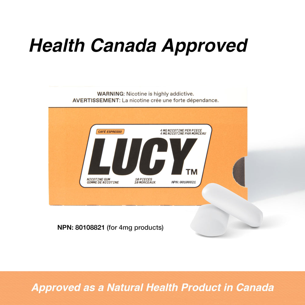 Discreet use of LUCY espresso gum in a social setting.