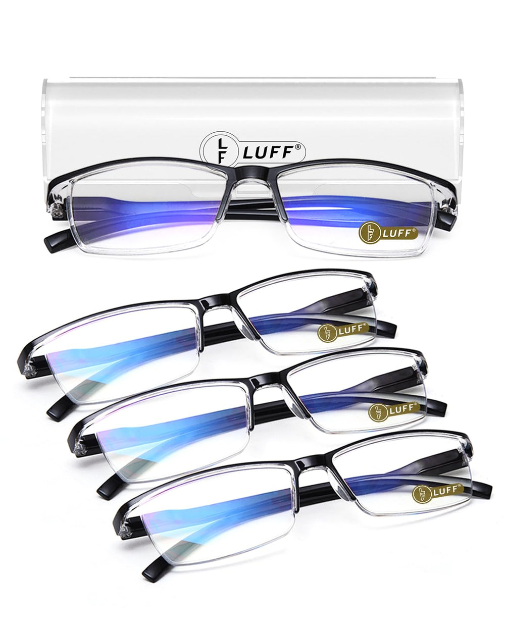 LUFF 4Pcs anti-blue-ray reading glasses set for clear reading in various situations