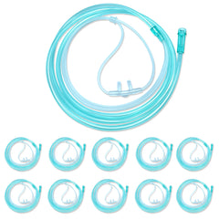 Luisddi 10-pack nasal cannulas in individual packaging for easy, clean replacement.