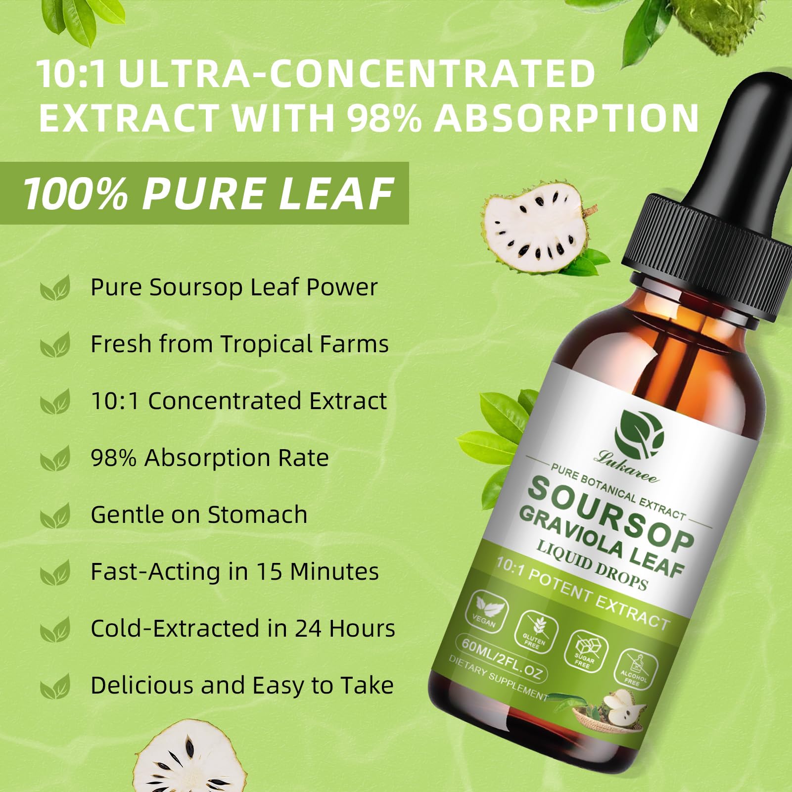 10x concentrated drops emphasize fast, high-potency support from Lukaree.