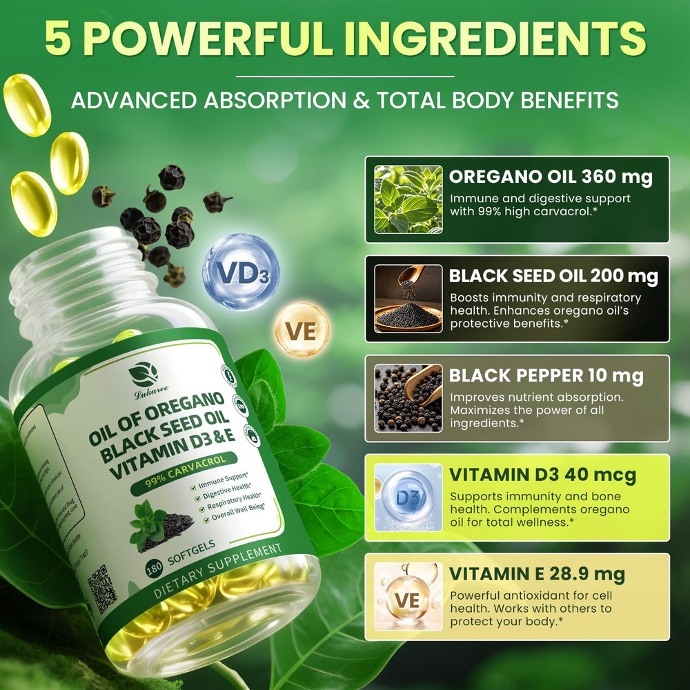 Lukaree Black Seed Oil bottle emphasizing antioxidant rich blend