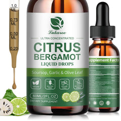 Lukaree Citrus Bergamot Soursop Drops bottle highlighting antioxidant botanicals for daily wellness.