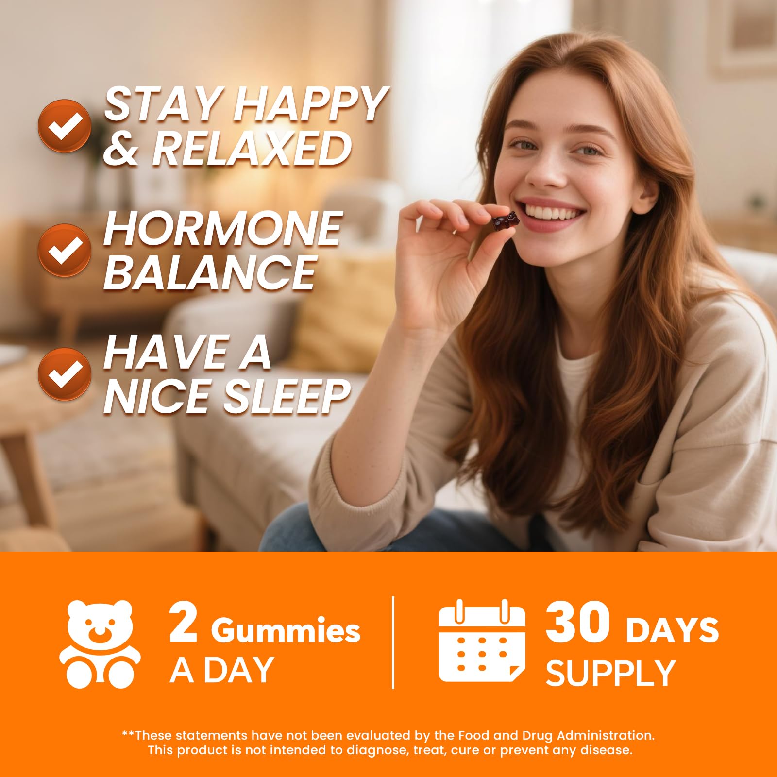 Lukaree Cortisol Gummies label detail showing vitamin blend for wellness.