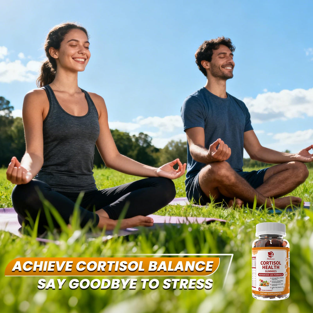 Lukaree Cortisol Gummies pack-front highlighting vegan sugar-free wellness.