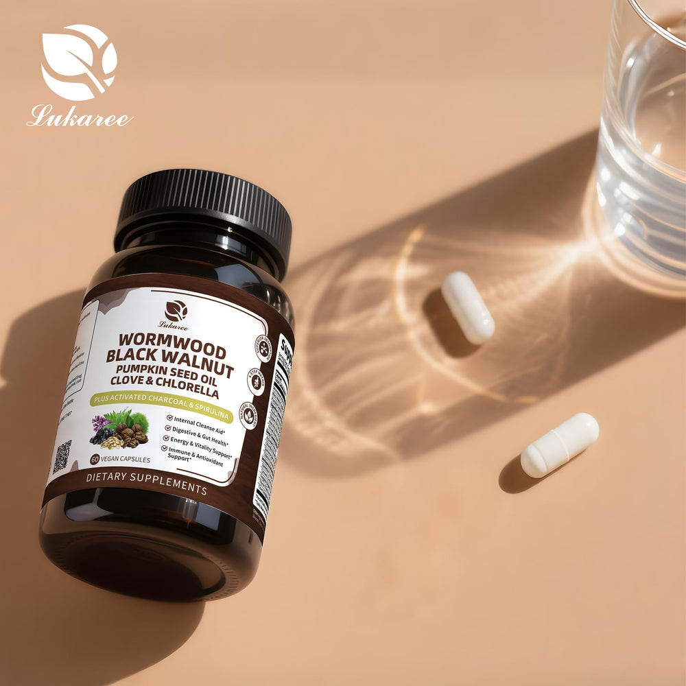 Lukaree 60 vegan capsules ready for convenient daily routine.