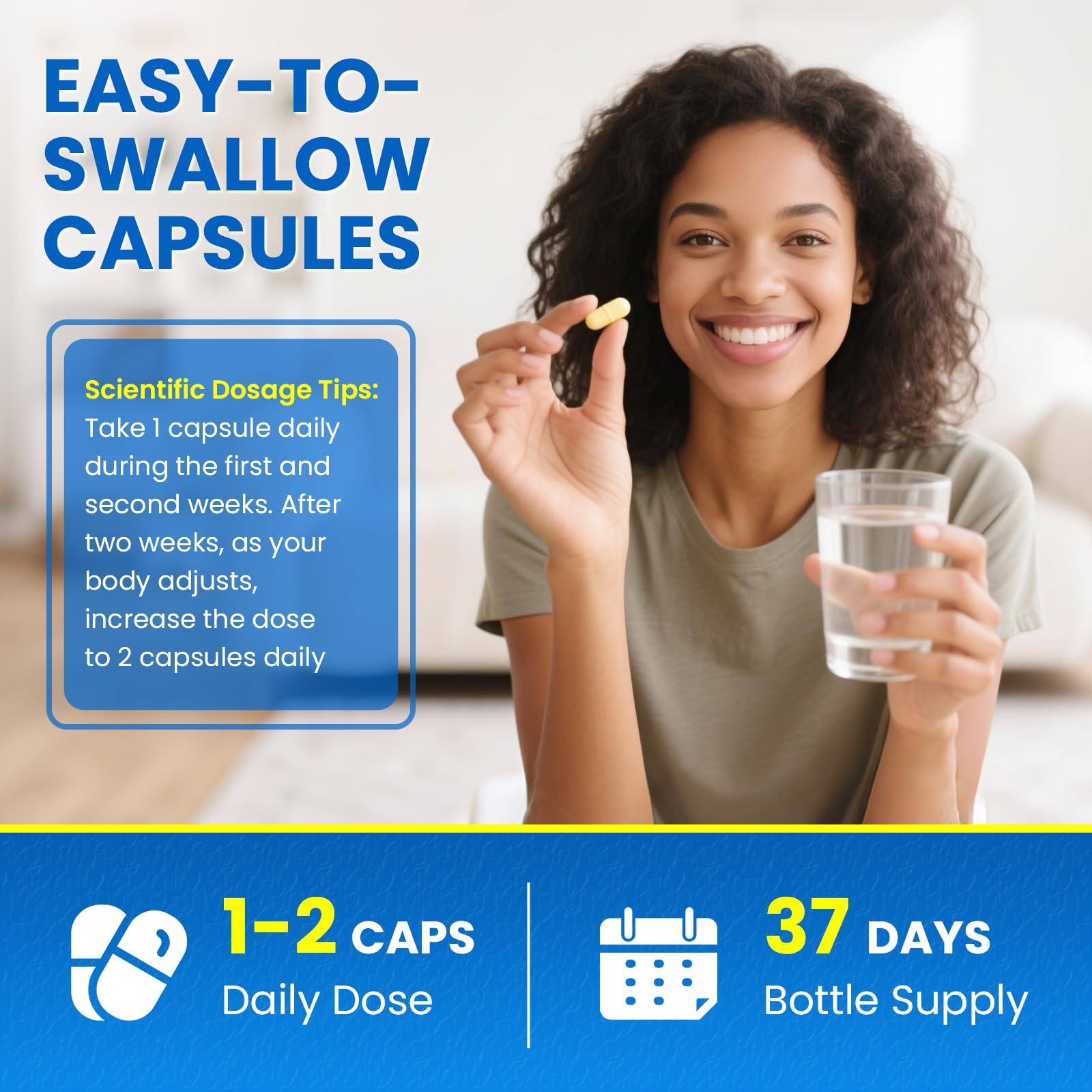 Lukaree DIM bottle with dosage cue showing one to two capsules