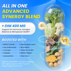 Lukaree DIM bottle label close-up highlighting the 12-in-1 formula