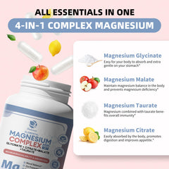 Close-up of Lukaree Magnesium Complex capsules highlighting an easy-to-swallow design.