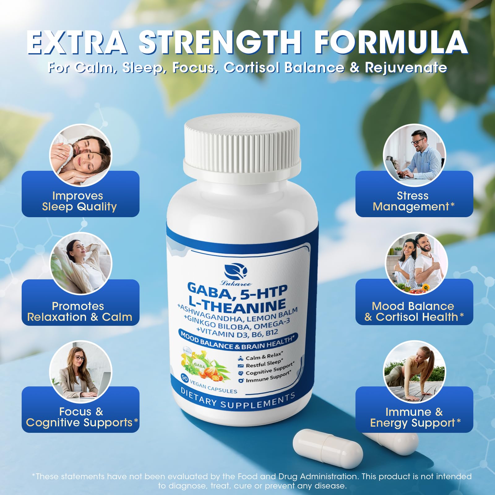 Lukaree Omega-3 and Ginkgo Biloba illustration for sharp focus