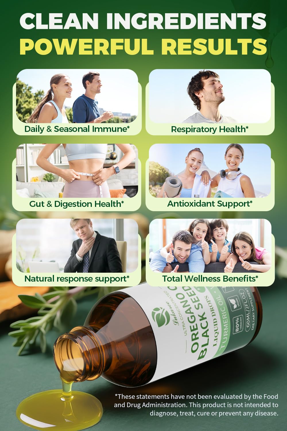 Lukaree Oil of Oregano 4-in-1 label shows 80% carvacrol potency at a glance.