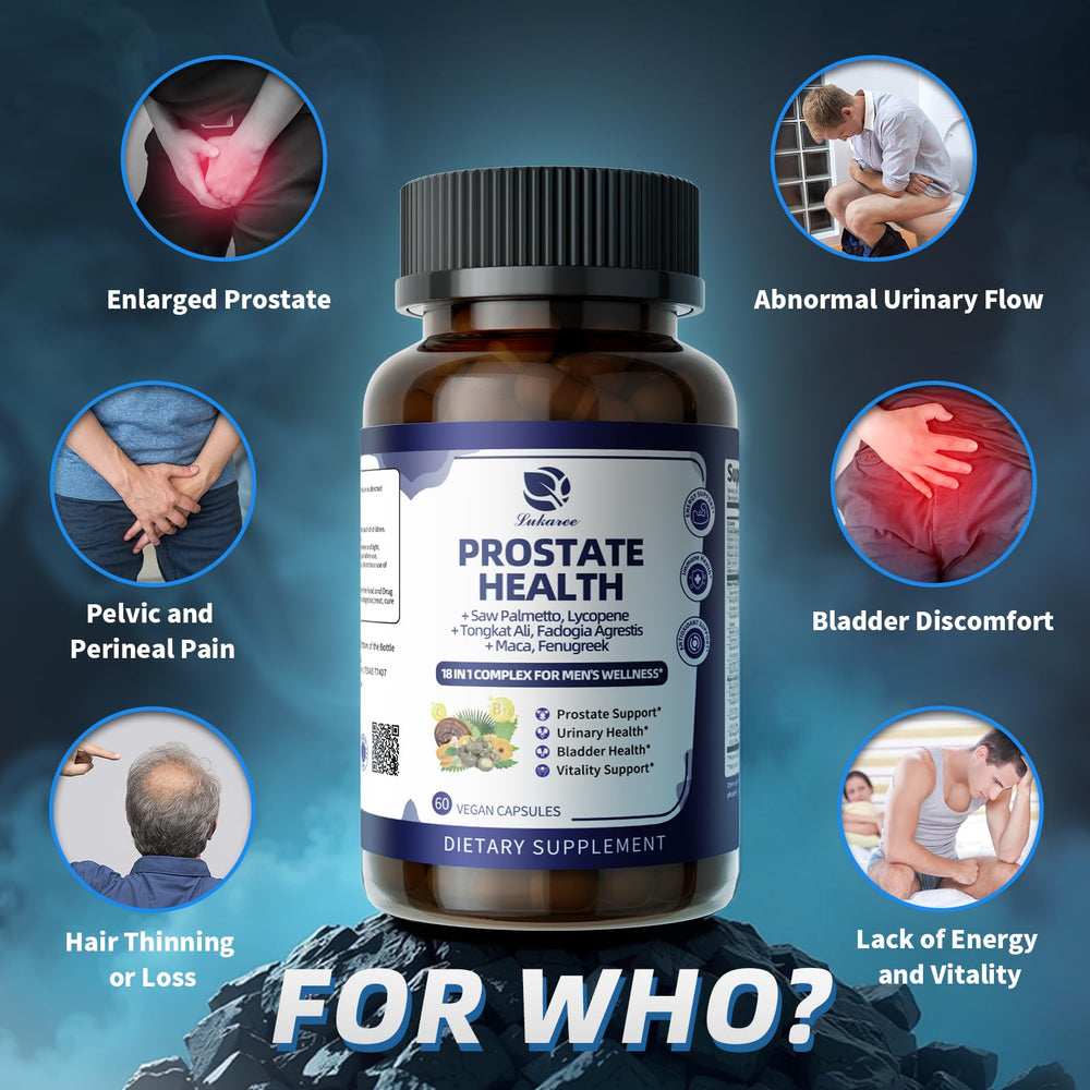 Lukaree Prostate Health bottle with dispensing cap for convenient use.
