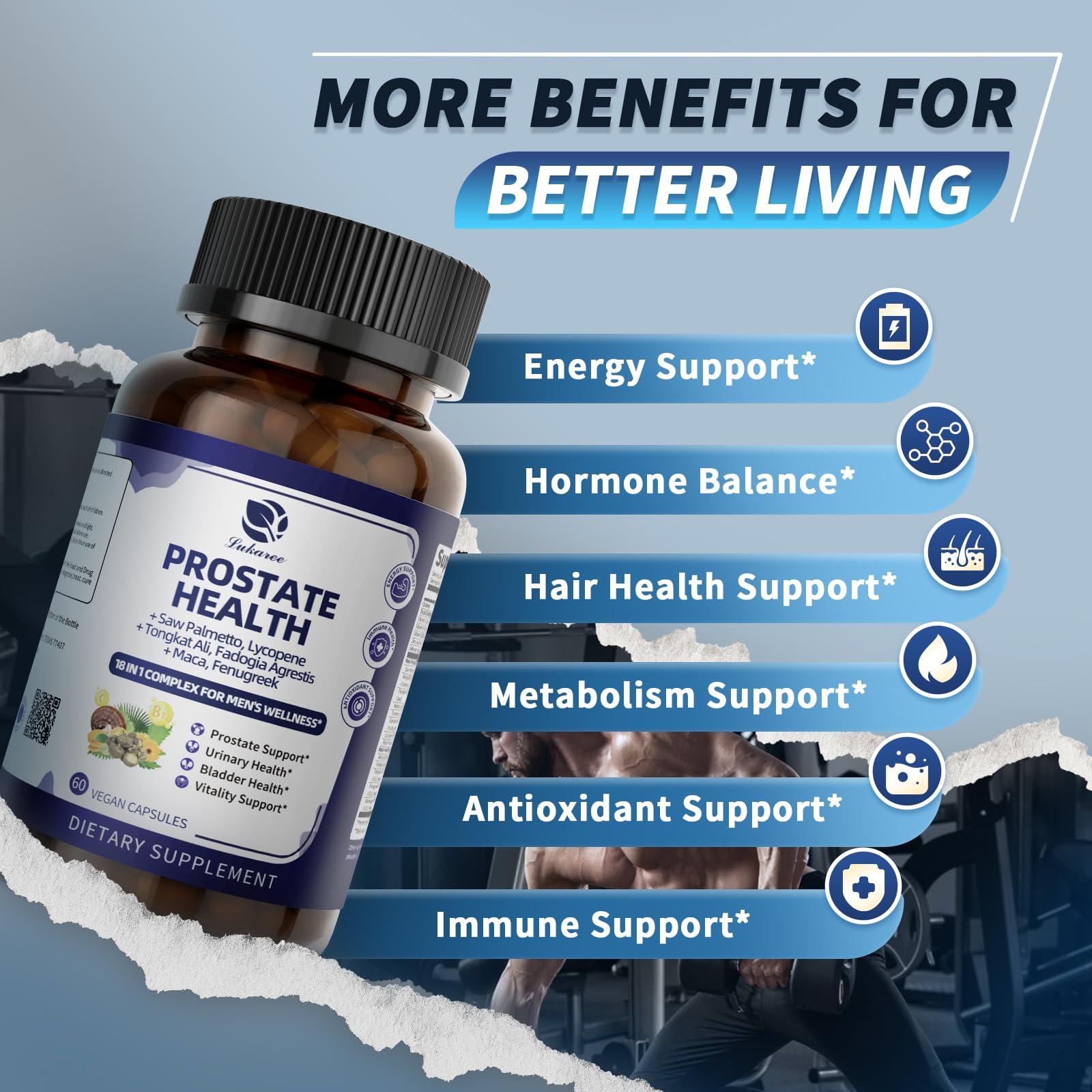 Lukaree Prostate Health ingredients pumpkin seed for urinary comfort.