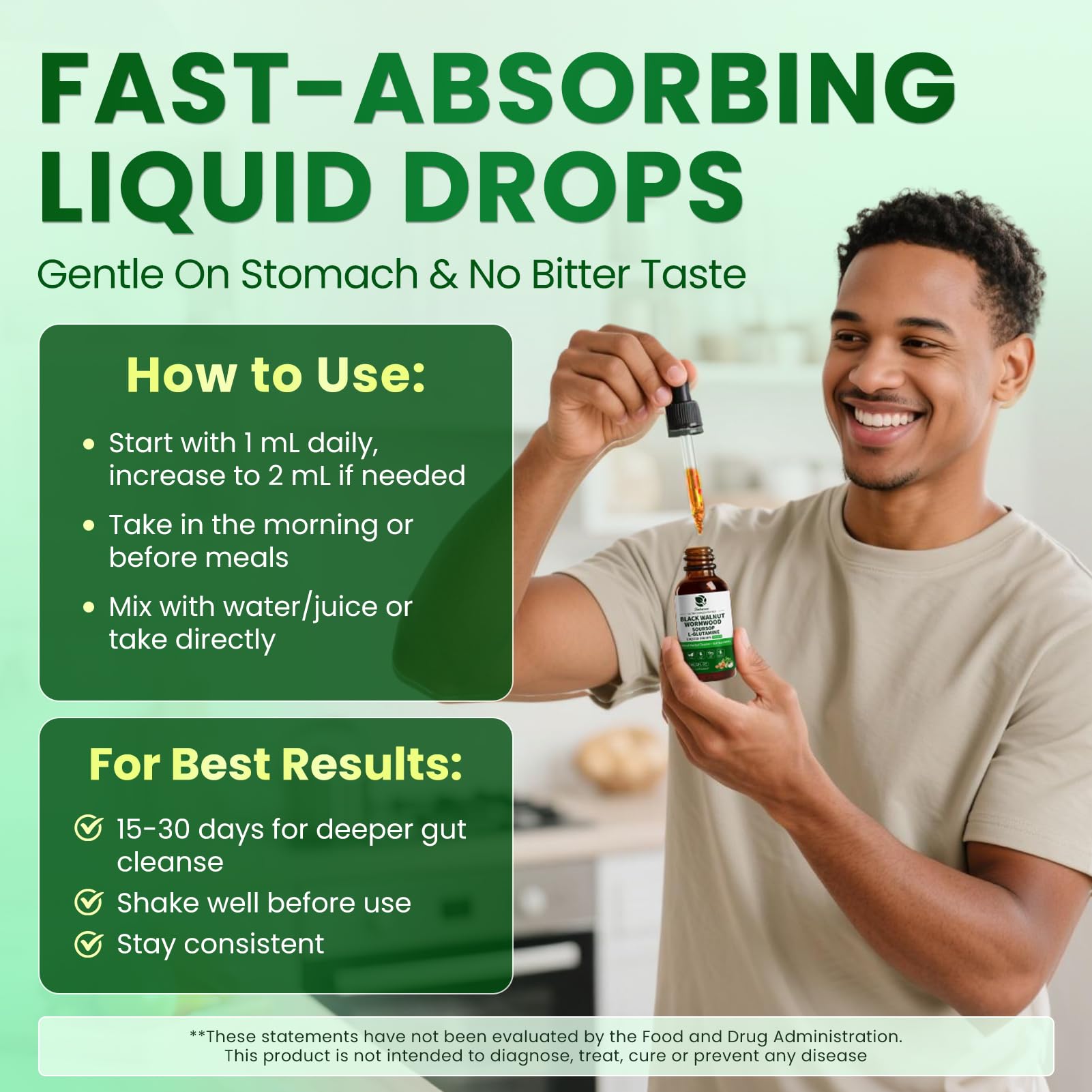 Lukaree tincture label shows vegan, gluten-free, non-GMO benefits