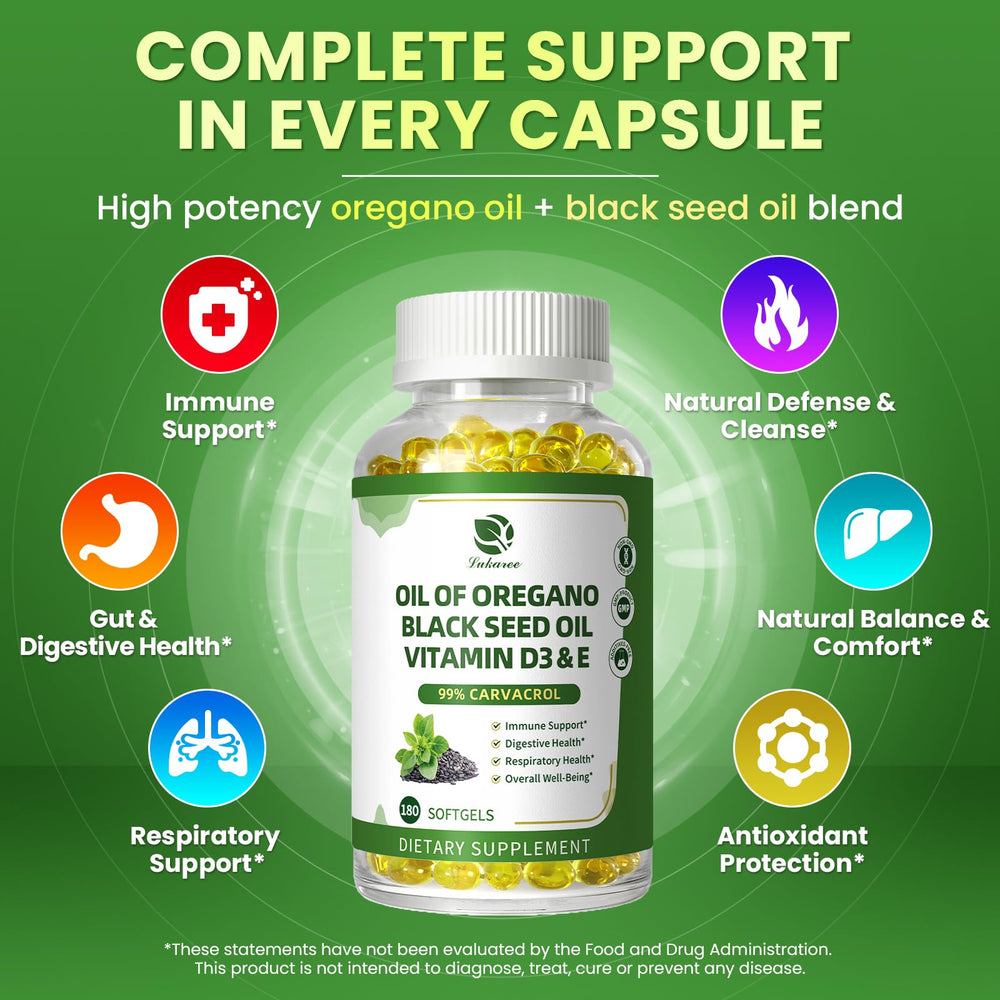 Lukaree vitamins D3 and E bottle highlights absorption support