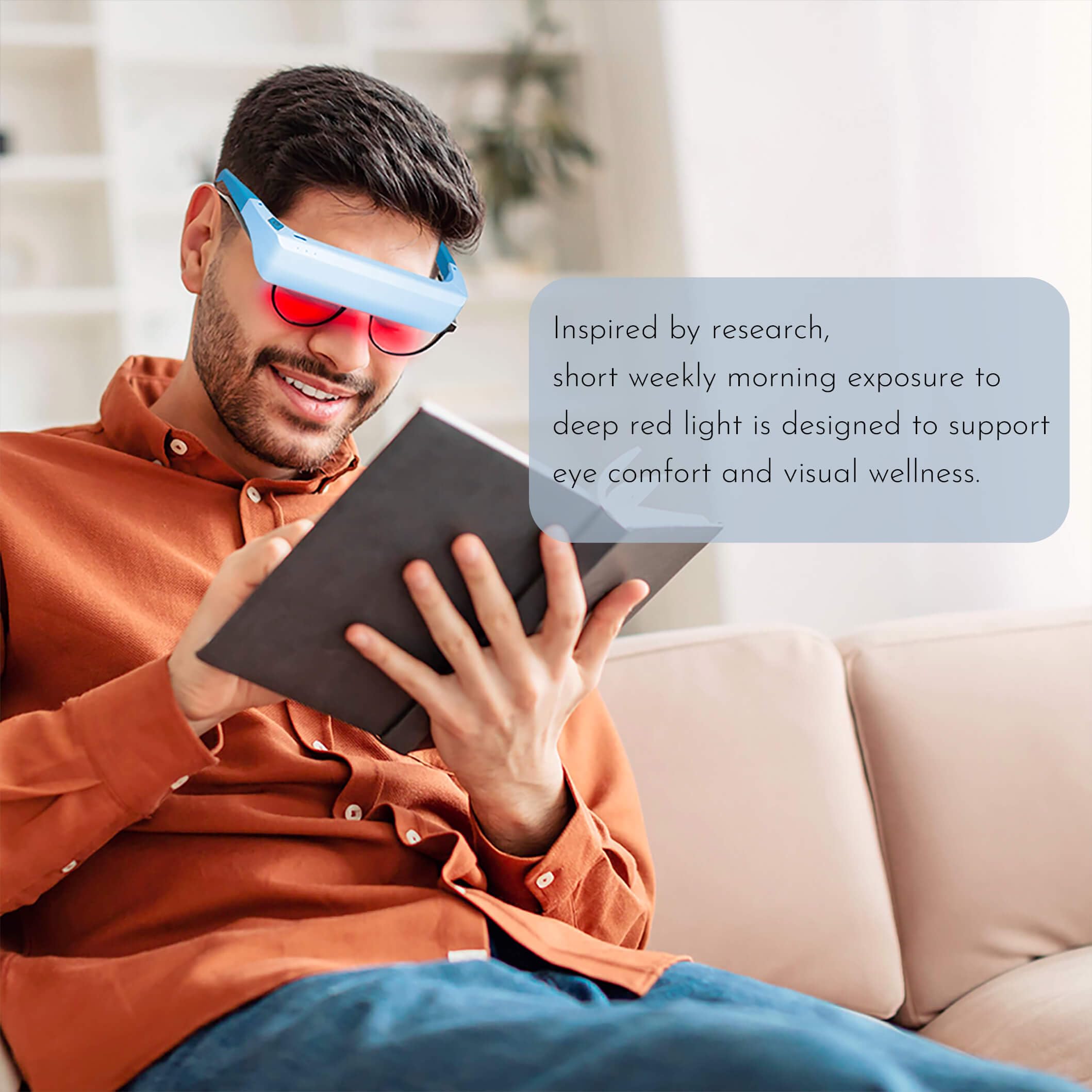 Lukirch 670nm glasses gradually brighten for comfortable adaptation.
