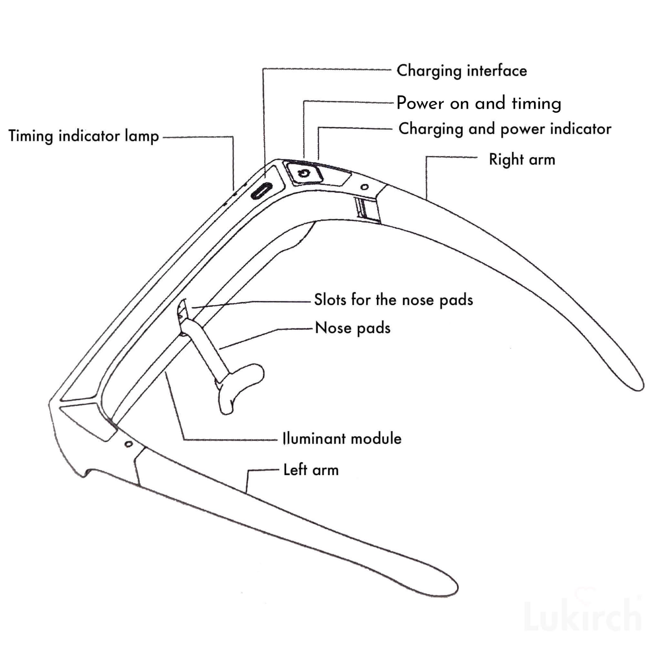 Lukirch 670nm eyewear designed to fit over prescription glasses comfortably.